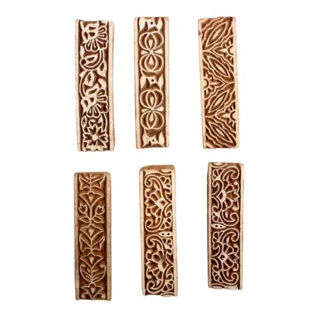 Set of 6 Piece New Mix Wooden Printing Block